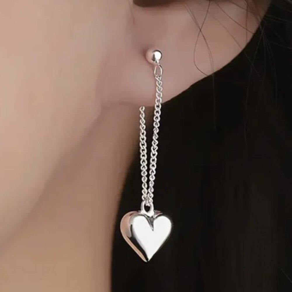 Beautiful Stainless Steel Floating Medium Bubble Heart on a Chain